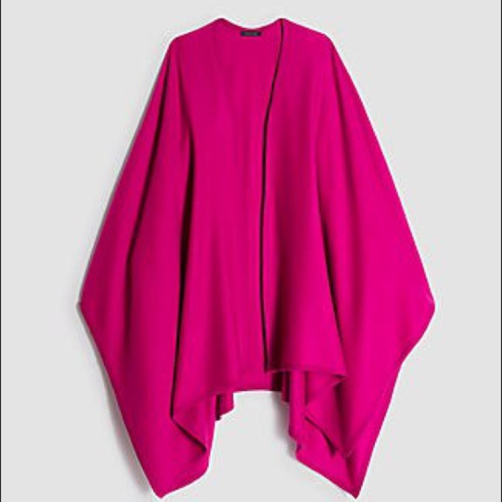 NWT ANN TAYLOR SUPER SOFT FUCHSIA OPEN PONCHO